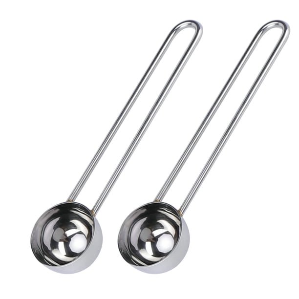 2pcs Cuchara de acero inoxidable Cuchara de medición de café duradera Cuchara de medición de leche en polvo creativa para cocina casera