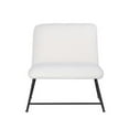 thumbnail image 2 of Benjara Ciao 26 Inch Accent Armless Chair, Soft Ivory Teddy Upholstery, Black Steel, 2 of 5