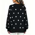 thumbnail image 5 of ISUHAZBO Womens Knit Pullover Sweater Polka Dot Crew Neck Long Sleeve Sweater Basic Casual Daily Wear Loose Fit Fall Winter Clothes S, 5 of 7