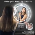 thumbnail image 5 of LUVODI Dual Lighted LED Bathroom Mirror 24in Anti Fog Dimmable Makeup Mirror Smart Touch Round, 5 of 15
