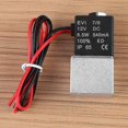 thumbnail image 5 of Válvula solenoide neumática de 2 vías, 12 V CC 1/8 Válvula de aire solenoide eléctrica de aluminio normalmente cerrada Controlador de agua líquida de gas para neumática S, 5 of 5
