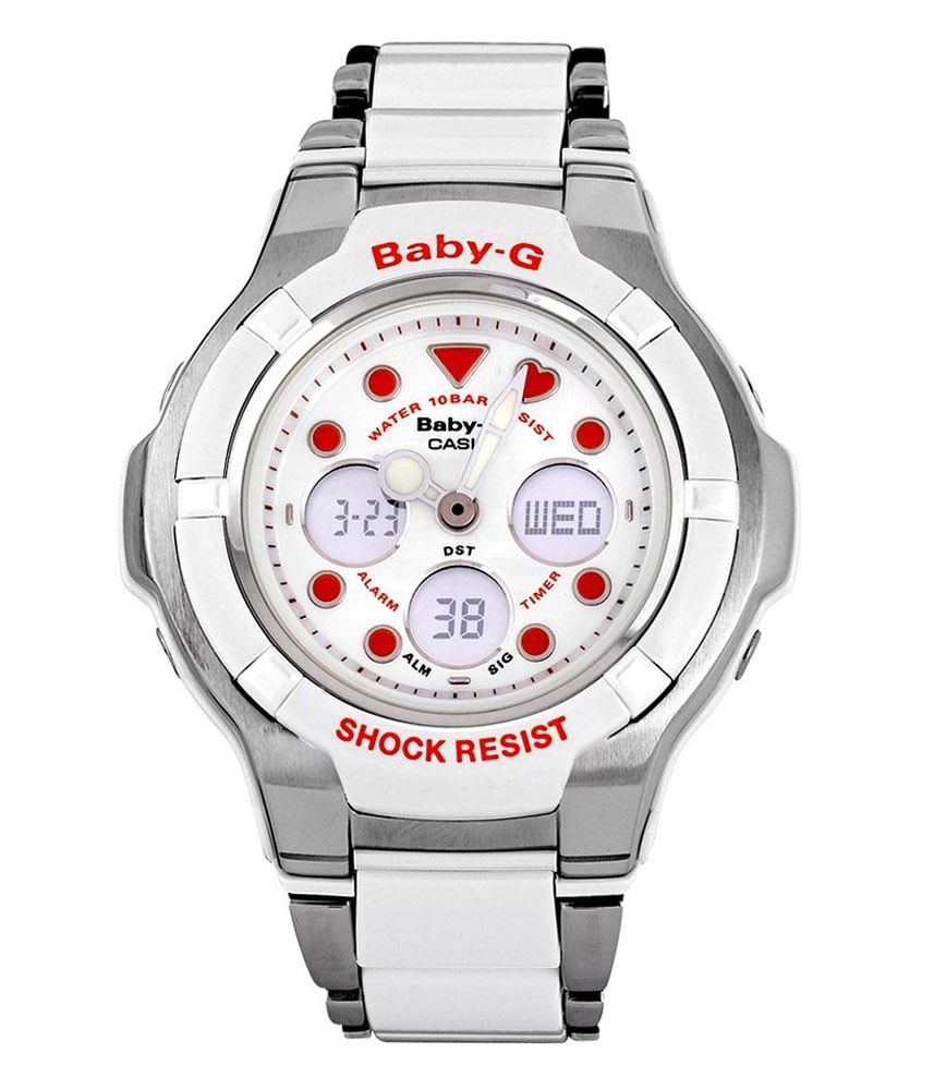 Casio BGA123C7A2 Women's BabyG AnaDigi White Dial Alarm Watch