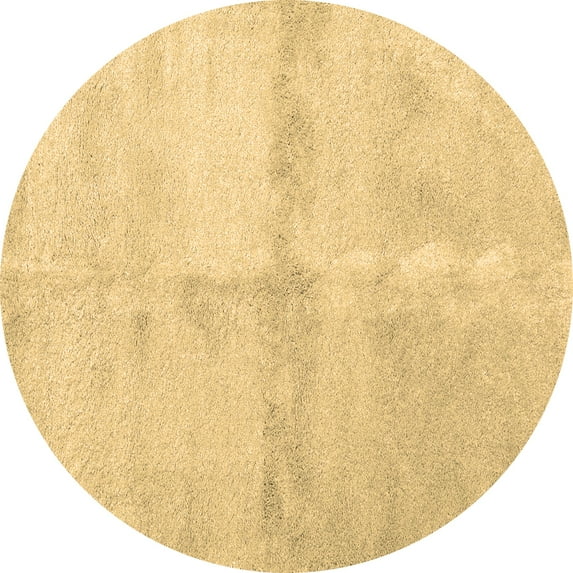 Ahgly Company Indoor Round Abstract Brown Contemporary Area Rugs, 3' Round