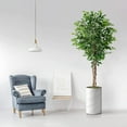 thumbnail image 2 of Artificial Tree in Modern Swirl Pattern Planter, Fake Ficus Silk Tree for Indoor and Outdoor Home Decoration - 66" Overall Tall (Plant Pot Plus Tree), 2 of 5