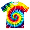 thumbnail image 4 of Girls’ Rainbow Tie Dye T-Shirt, Short Sleeve Crewneck Graphic Tee, Colorful Casual Summer Top for Kids, 4 of 6