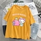 thumbnail image 4 of Camiseta feminina manga curta estampa desenho animado estilo de ruapangjing, 4 of 4