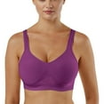 thumbnail image 3 of CFLVAEK Plus Size Womens Bras Comfort Wireless Push Up Bra Breathable Full Coverage Everyday Bralette Adjustable Strape Bralettes for Big Bust Purple XXXXL, 3 of 10
