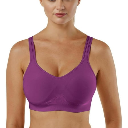 APEXFWDT Plus Size Wirefree T-Shirt Bra - Seamless Full Coverage Bra  No-Slip U-Plunge Neckline for Everyday Comfort