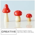 thumbnail image 3 of 6pcs Simulation Mushroom Decor Wooden Mushroom Statues DIY Mini Mushroom Ornament, 3 of 9