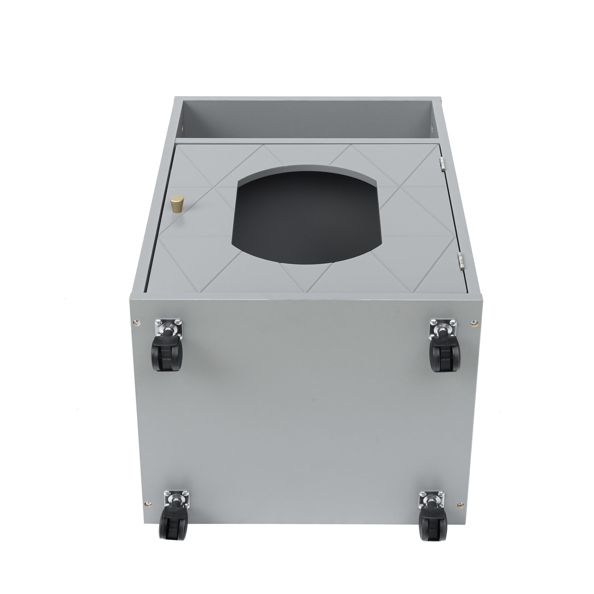 Pefilos 25" Hidden Large Cat Litter Boxes Furniture with Pulley, Cat House Suitable for Bedroom, Living Room, Study, Gray Pefilos 25" Hidden Large Cat Litter Boxes Furniture with Pulley, Cat House Suitable for Bedroom, Living Room, Study, Gray