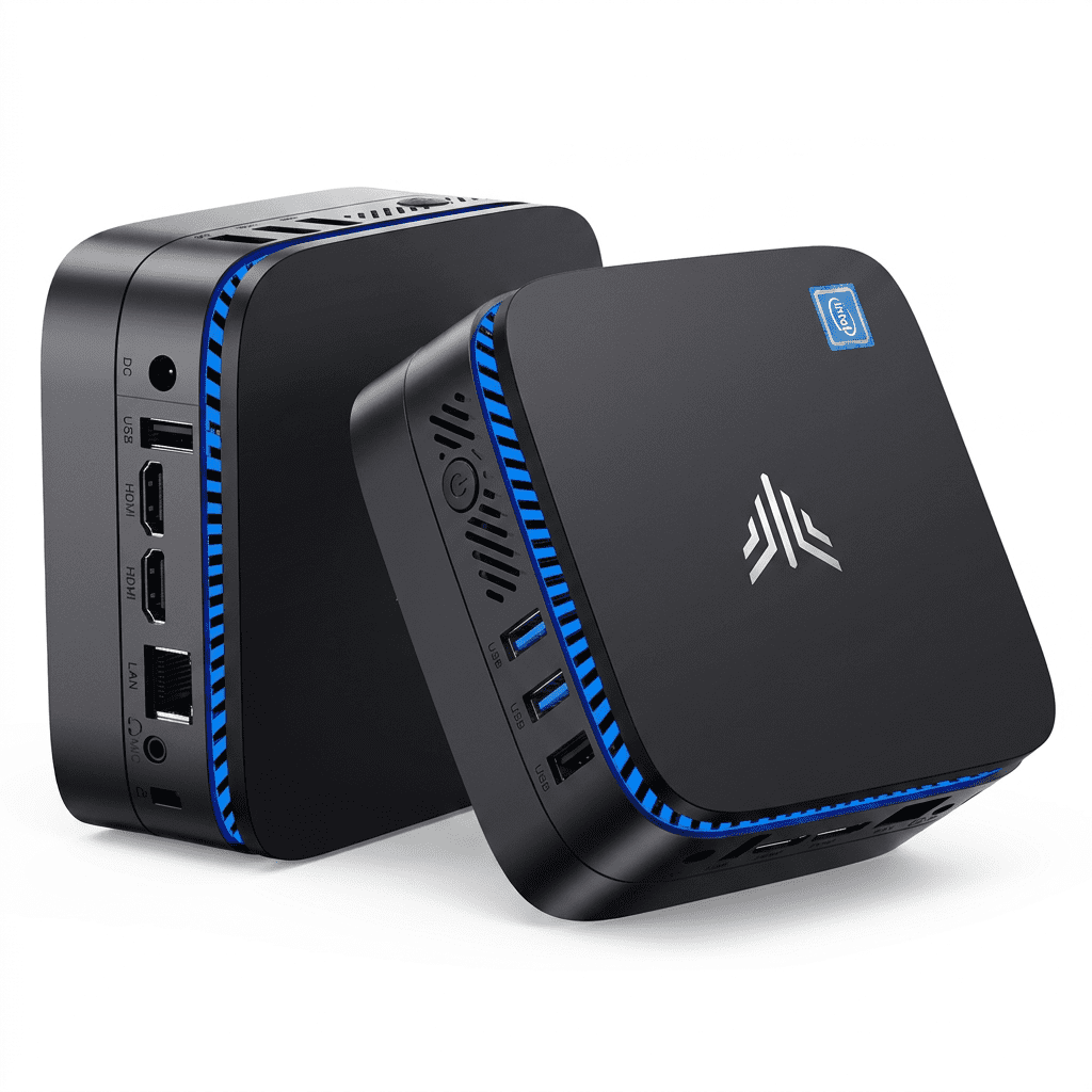 NIPOGI AK1PLUS N5030 Mini PC Intel Pentium Silver N5030, 12GB LPDDR4 256GB SSD, Dual HDMI 2.0 4K@60Hz, WiFi 5 BT4.2, Gigabit Ethernet, Windows 11 Pro
