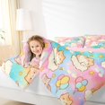 thumbnail image 5 of Manfei Cute Kitten Queen Bedding, Cartoon Rainbow Galaxy Bedding Comforter Set Queen, Pink Blue, Pink Reversible, 7 Pieces, 5 of 6