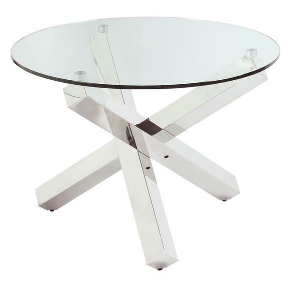 26 in. Round Lamp Table in Clear