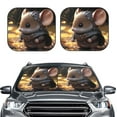 thumbnail image 2 of Balery 2 Piece Cute Big-Eared Mouse Car Windshield Sun Shade|Foldable Front Windshield Shade for Car Front Window for Most Sedans SUV Truck-Large, 2 of 7