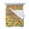 thumbnail image 7 of Quilts Twin-XL Size Bedding Set, Sunflower Lightweight Quilted Comforter, Summer Eucalyptus Botanical Floral Brown Wooden Soft Bedspread Coverlet with Pillow Covers for All Season, 68" x 98", 7 of 7