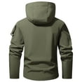 thumbnail image 5 of Mrmaere Men's Hooded Softshell Jacket Multi-Pocket Windproof Coat for Outdoor Hiking & Winter Adventures Army Green L, 5 of 5