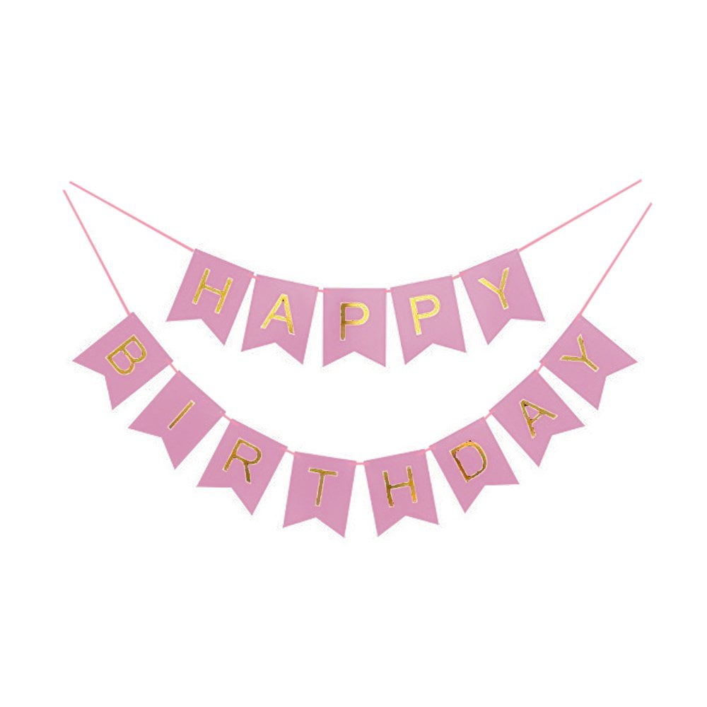 Happy Birthday Banner Bunting Girl Boy Foil Banner Party Decoration Partyware