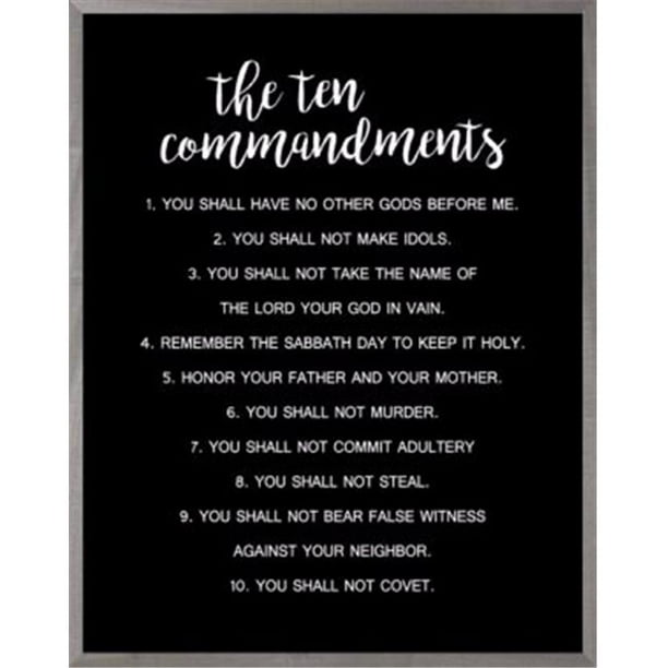 Framed Art Ten Commandments Black 11 X 14 Farmhouse Art Walmart Com Walmart Com