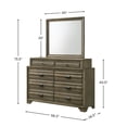 thumbnail image 6 of Roundhill Furniture Loiret Contemporary 8-Drawer Dresser with Mirror, 6 of 6