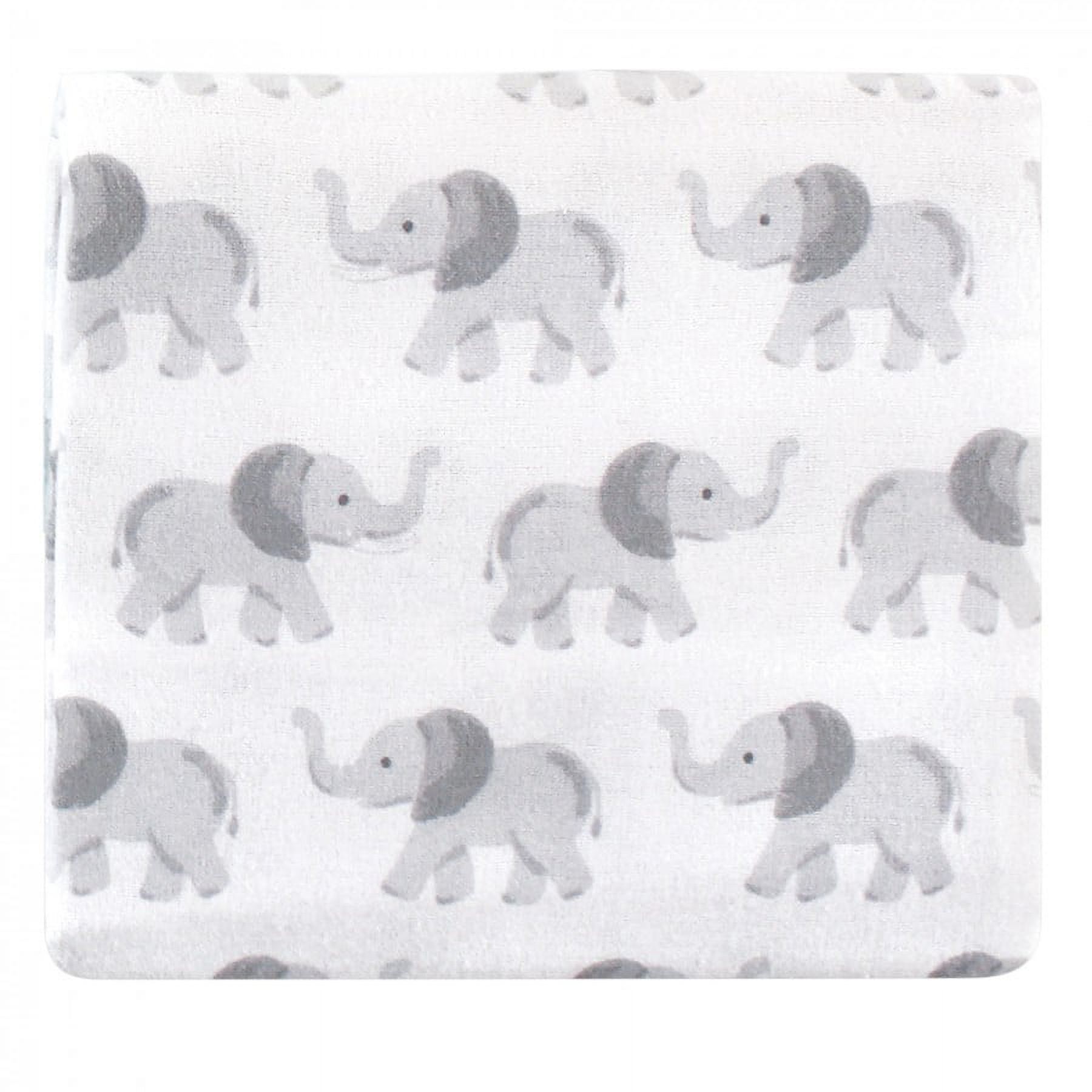 Hudson Baby Unisex Baby Cotton Poly Flannel Receiving Blankets Bundle, Gray Elephant, One Size