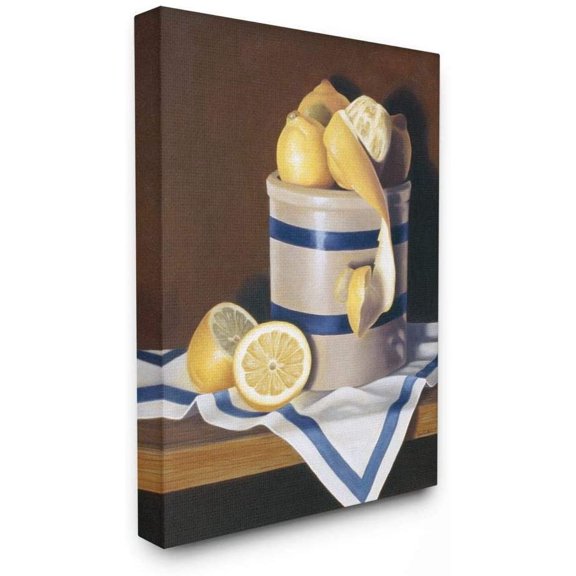 Stupell Industries Realistic Country Lemon Peel Jar Still-Life Painting Gallery-Wrapped Canvas Print Wall Art, 24x30, by Cecile Baird