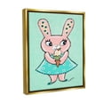 thumbnail image 4 of Stupell Industries Pastel Bunny & Ice Cream Animals & Insects Painting Gold Floater Framed Canvas Art Print Wall Art, 17 x 21, 4 of 10