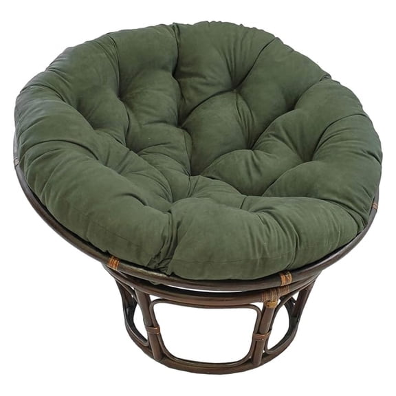 YHKJ Solid Microsuede Papasan Chair Cushion, 44" x 6" x 44", Green