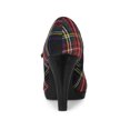 thumbnail image 2 of BLISSFUL STEP Women's Pump Plaid Platform Stiletto Heels Pumps Red Green 9.5, 2 of 7