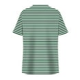 thumbnail image 5 of Women's Plus Size Cross V Neck Short Sleeve Shirts Summer Trendy Loose Fit Tunic Tops Dressy Casual Striped Print Blouse, 5 of 6