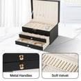 thumbnail image 2 of Behome Jewelry Box, PU Leather 3 Layer Jewelry Organizer Storage with 2 Drawers, Lockable Jewelry Display Case for Women Earring, Ring, Necklace, Bracelets, 2 of 6