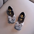 thumbnail image 4 of hoksml Girls Glitter Rhinestone Pearl Bow Mary Jane Flats, Adjustable Strap Sparkly Princess Dress Shoes for Wedding and Party Wear, 4 of 6