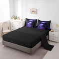 thumbnail image 3 of jejeloiu Colorful Jellyfish Print 7-Piece Twin Bedding,Neon Coral Pattern Bedding Comforter Set For Boys,Purple Black,Black Reversible, 3 of 7