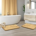 thumbnail image 2 of Nestl Set of 2 Absorbent Memory Foam Bath Mat Bathroom Rugs, Gold, Small 17"x24", 2 of 8