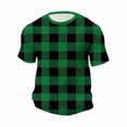 thumbnail image 2 of ZUKMRJPC Men's Short Sleeve T-Shirt Crewneck Classic Vintage Plaid Basic Tees Slim Fit Casual Lightweight Waffle Knit Textured Tops, 2 of 5