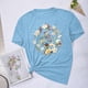 thumbnail image 2 of Blusas de Verano de las Mujeres Flor Impresa Cuello Redondo Manga Corta Superior, Verano Superior de las Mujeres, 2 of 4