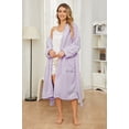 thumbnail image 2 of U2SKIIN Women Fuzzy Robes, Hooded Soft Long Plush Fluffy Bathrobes(Lavender,2XL-3XL), 2 of 5