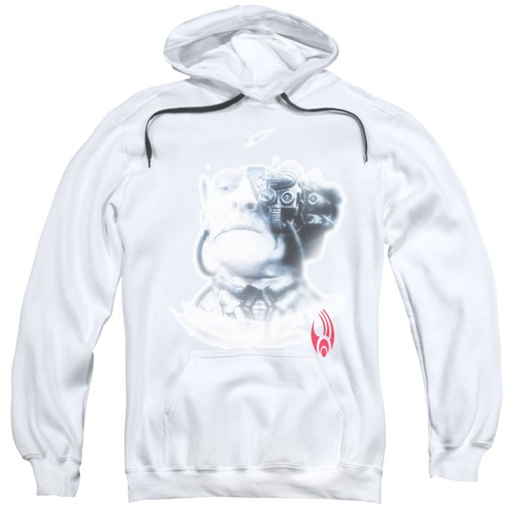 Star Trek Borg Head Adult Pullover Hoodie Sweatshirt White