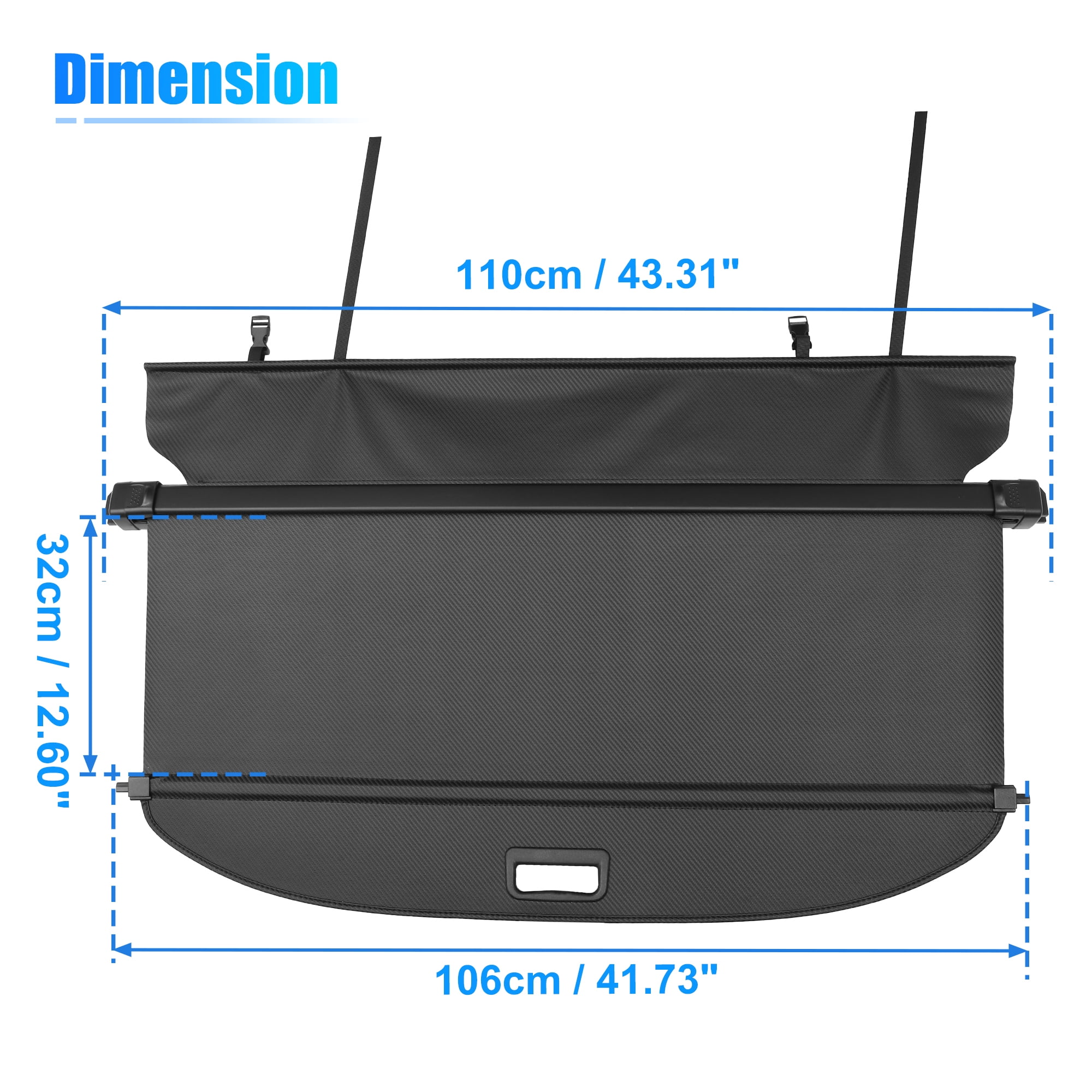 Unique Bargains Retractable Cargo Rear Trunk Cover for Honda HRV 2015-2022 Black