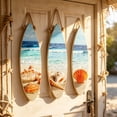 thumbnail image 5 of Surpdew 3 Pcs Ocean Beach Surfboard Wall Decor for Bedroom 11.8 x 3.35 Inches Coastal Hawaiian Wooden Hanging Sign Seashell Starfish Conch Blue Beachy Nautical Room Decoration Gift for Summer Holiday, 5 of 6