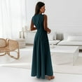 thumbnail image 5 of B91xZ Robes Printemps Été pour Femmes 2024 Robe Midi Décontractée à Manches Flottantes Smockée Col en V Robes Décontractées à Volants, Vert P, 5 of 5