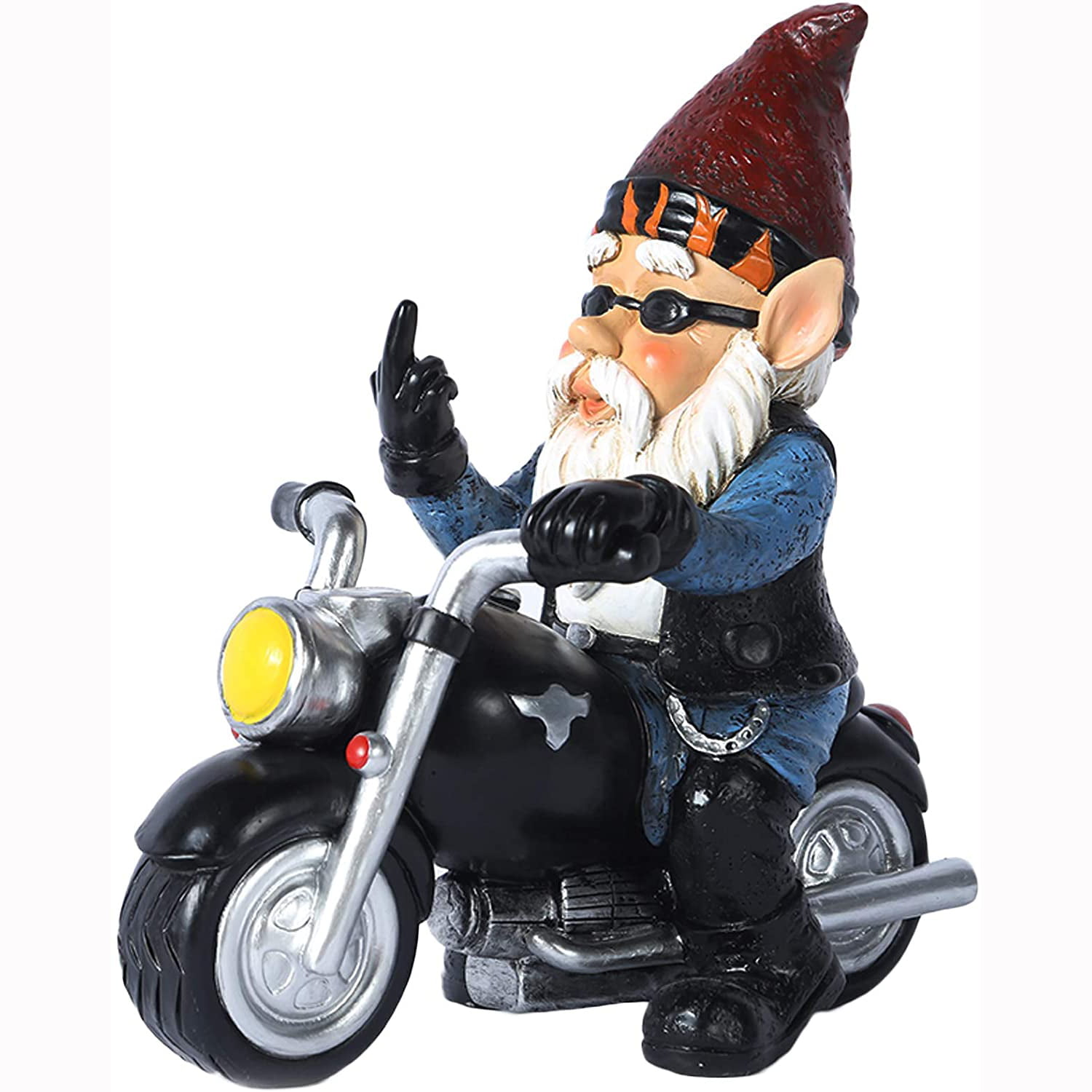 Naughty Gnome Riding Motorcycle Statue Funny Resin Crafts Home Garden Yard Decor 