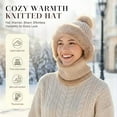 thumbnail image 2 of Tupukom Gifts 3 in 1 Beanie Hat for Women, Upgrade 3 in 6 Beanie Hat with Scarf and Mask, Fall Winter Warm Knitted Ski Scarf and Mask Set, 2 of 10