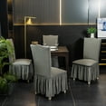 thumbnail image 4 of Stretch Dining Room Chair Covers,Chair Slipcovers with Skirt Universal Removable Washable Anti-Dust Jacquard Chair Protector for Hotel Wedding Banquet Ceremony-1 Pcs-G, 4 of 8