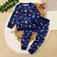 thumbnail image 2 of Duqingm Toddler Baby Boy Clothes Outfit Long Sleeve Tops+Pants 2PCS Fall Winter Pullover Sweatshirts Sets (Blue,2-3 Years), 2 of 4