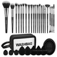 thumbnail image 1 of MAANGE Brochas para Maquillaje Profesional con Bolsa 30 Piece Brocha de Maquillaje Kabuki Sint&eacute;tico Rubor Polvo Base Juego de Brochas para Viajes y Uso Diario(Negro,30Pcs Set), 1 of 7