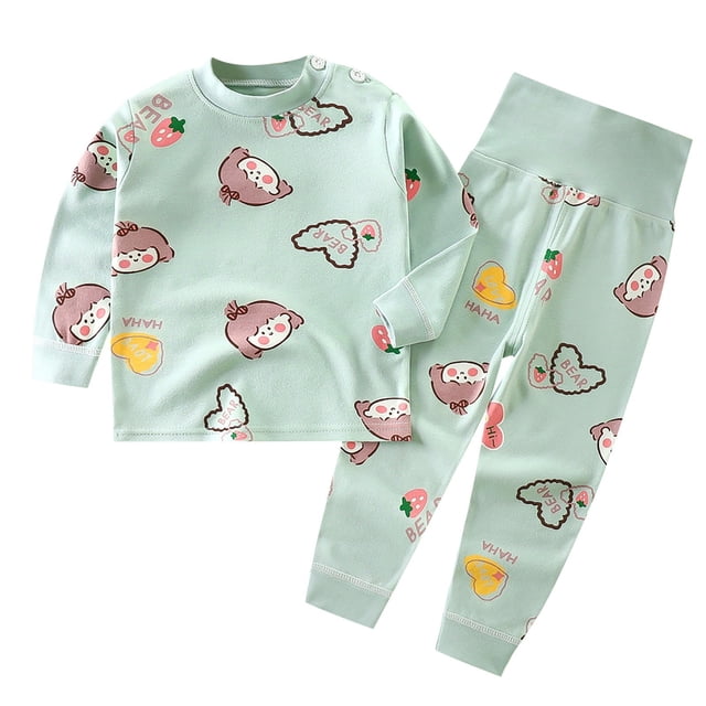Ensemble de Pyjama pour Bébé Garçon, Haut à Enfiler à Col Rond avec Motif de Dessin Animé, Vêtements de Nuit pour Tout-Petit, Jolis Pyjamas pour Filles 3-6 Mois, Vêtements pour Enfants