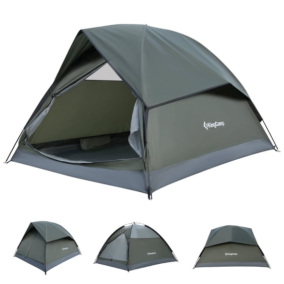 KingCamp 2-Person Camping Tent, Waterproof Tent for Camping with Rain Fly and Carrying Bag, Huge Door for Camping, Hiking, Travel
