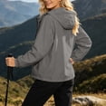 thumbnail image 5 of Ke1Clo Women's Lightweight Hooded Jacket Casual Zip Up Long Sleeve Windbreaker Outdoor Spring Fall Loose Fit Cardigan Coat Gray S, 5 of 7