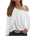 thumbnail image 1 of Puntoco Camiseta sin mangas para mujer Camiseta de manga larga con hombros descubiertos y doble tirante circular para mujer, 1 of 4