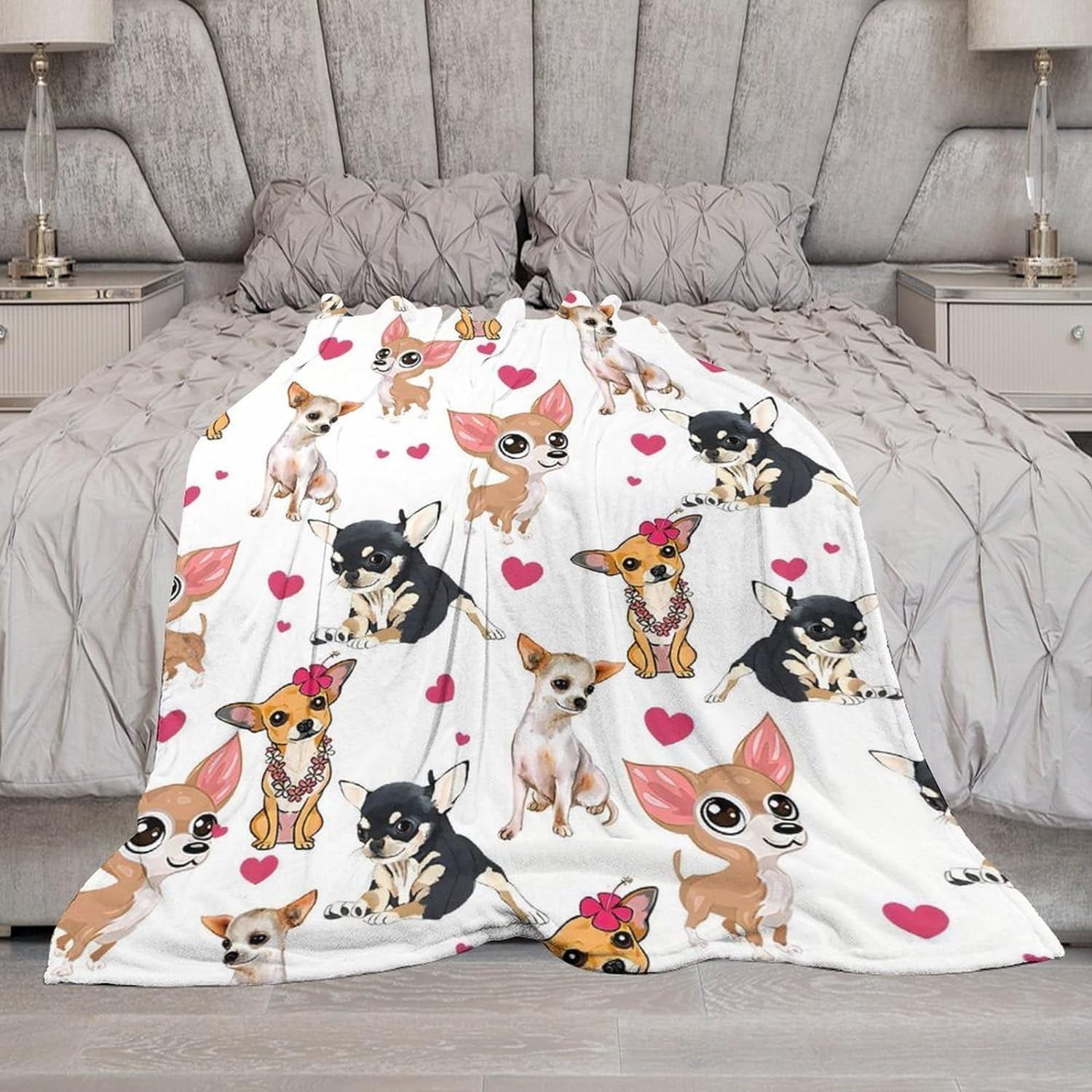 Chihuahua Dog Blanket Chihuahua Gifts for Girls Women Chihuahua Lovers Chihuahua Throw Blanket Kids Adults Soft Warm Cozy Fleece Blanket for Couch Sofa \u200bBed 40"x50"